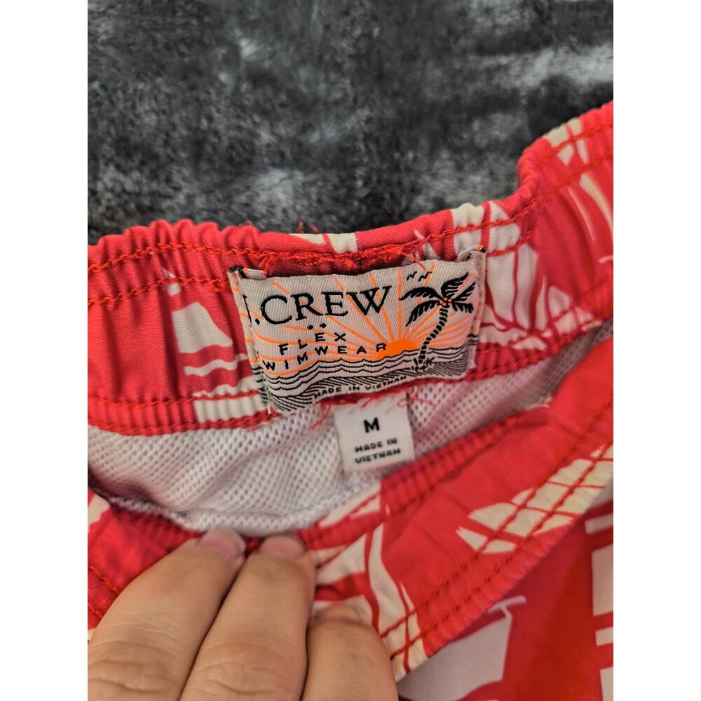 J. Crew Factory Flex Swimwear Men's Medium Sailing away  Red - Picture 4 of 10